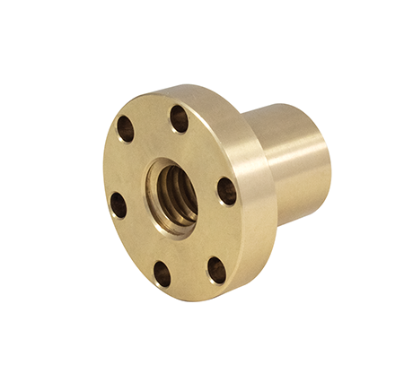 Nakrętka z kołnierzem Tr. 70x10, gwint lewy, brąz CuSn7ZnPb