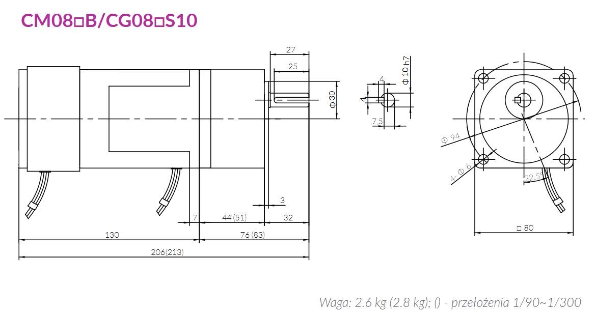 Motoreduktor kompaktowy AC LiMing CM08IG25SBB/CG08B180S10