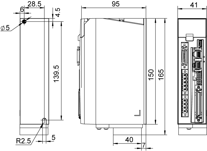 Serwowzmacniacz Moons' M2DC-20D5R 750W 20A 20-60VDC RS-485/SCL/Modbus RTU/Qprogrammer - obrazek 4