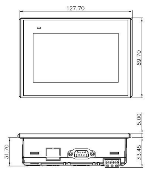 Panel operatorski HMI Novakon N04F-N 4,3" TFT LCD 480x272px, 400MHz ARM9, 128MB RAM, 128MB Flash, 2xUSB, 1xCOM, 1xEthernet, VNC