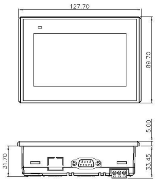 Panel operatorski HMI Novakon P04F-N 4,3" TFT LCD 480x272px, 1,0GHz ARM Cortex-A8, 512MB RAM, 4GB Flash, 2xUSB, 1xCOM, 1xEthernet, VNC