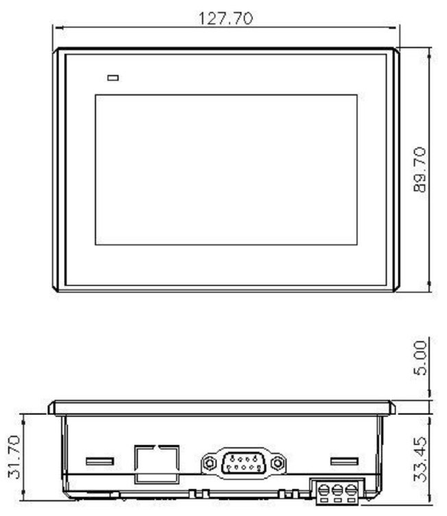 Panel operatorski HMI Novakon P04F-N 4,3" TFT LCD 480x272px, 1,0GHz ARM Cortex-A8, 512MB RAM, 4GB Flash, 2xUSB, 1xCOM, 1xEthernet, VNC