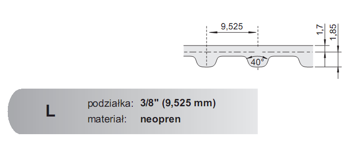 Pas zębaty 480 L 050