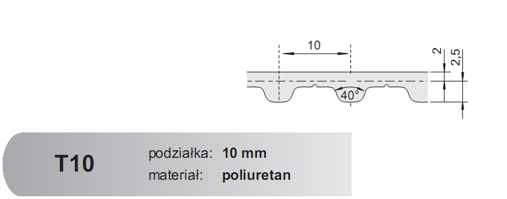 Pas zębaty 32 T10 350
