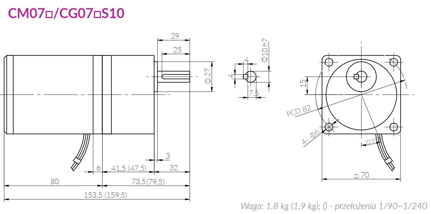 Motoreduktor kompaktowy AC LiMing CM07IG15SB/CG07B15S10