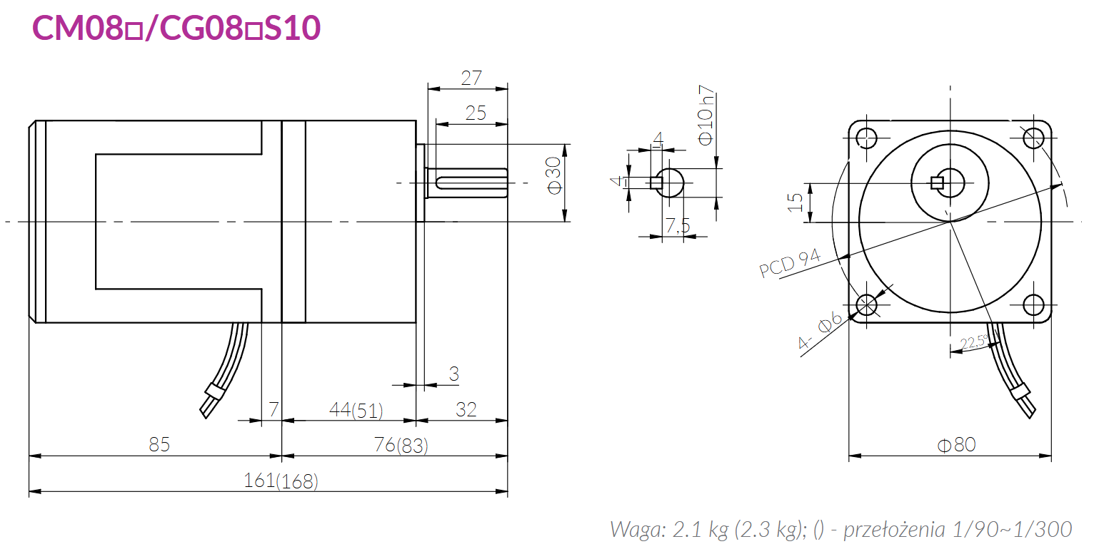 Motoreduktor kompaktowy AC LiMing CM08IG25TB/CG08B30S10