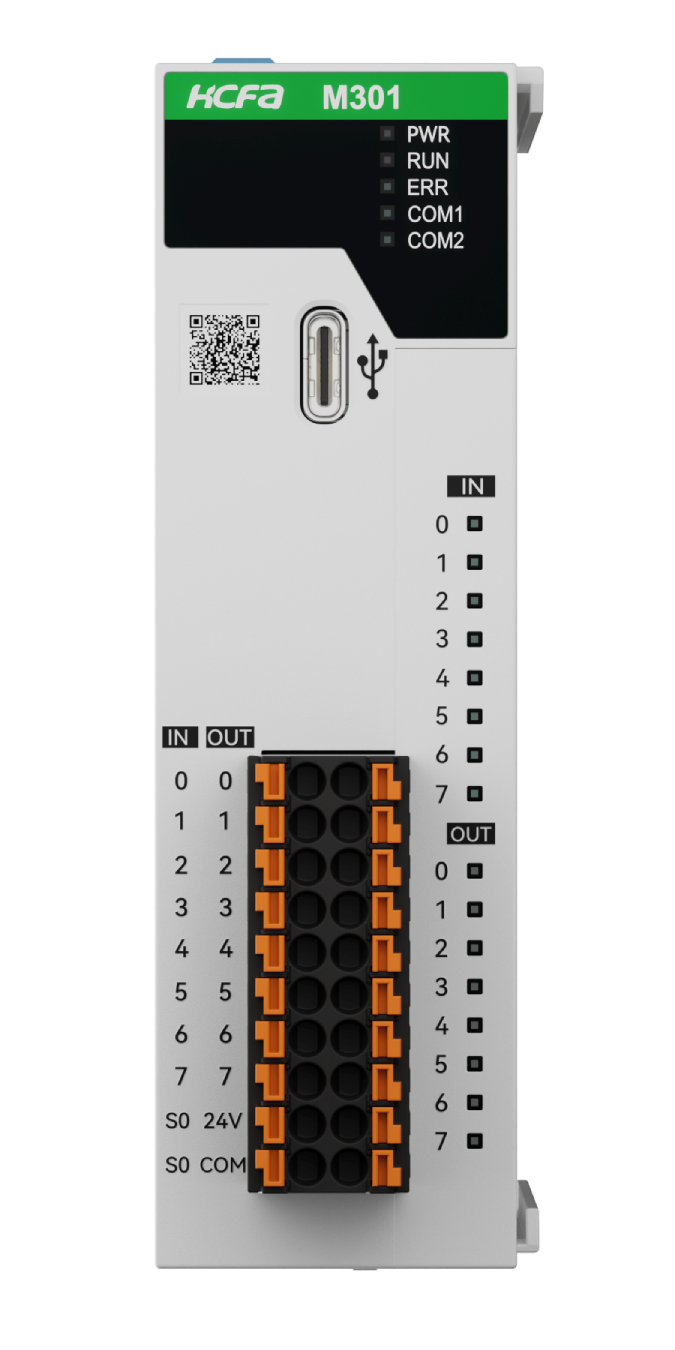 Sterownik PLC HCM301-16TM4-D, 24VDC, I/O: 8DI/8DO/2HSI/4HSO(100kHz), wyjścia tranzystorowe, RS-232/RS-485 (Modbus RTU/ASCII/Free Protocol), 4-osie impulsowe