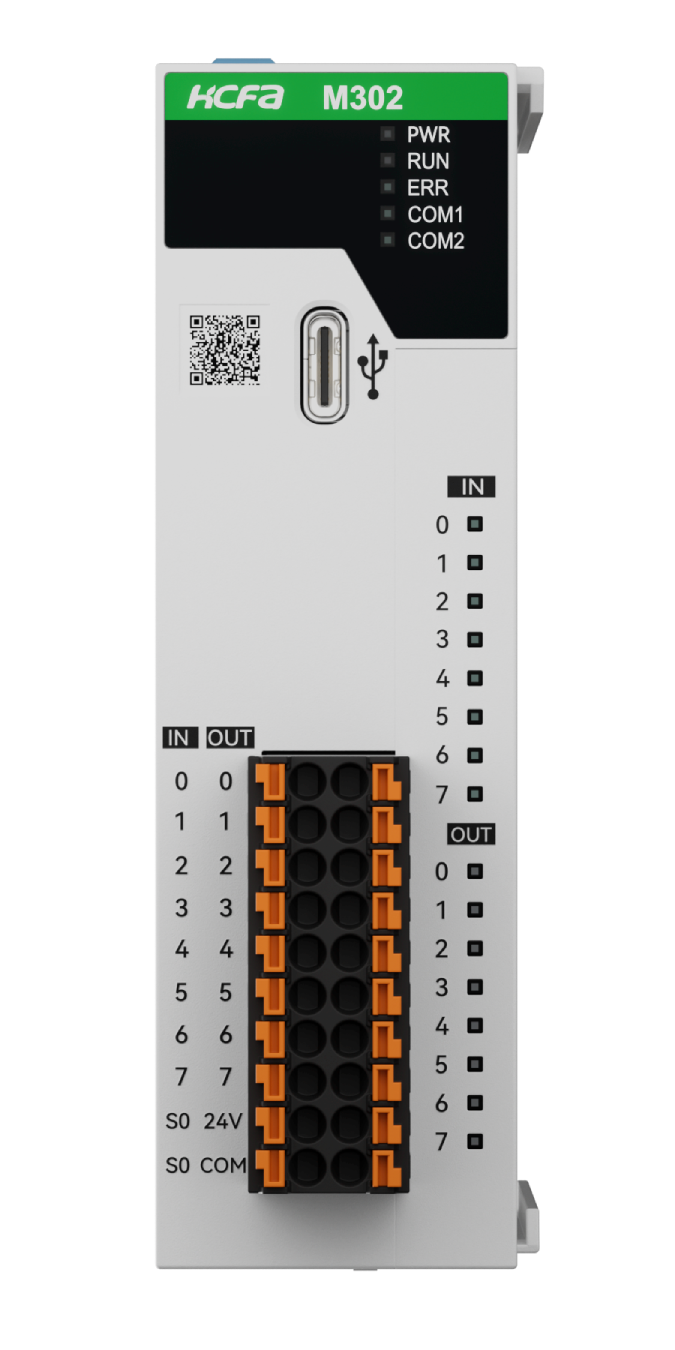 Sterownik PLC HCM302-16MT4-D, 24VDC, I/O: 8DI/8DO/2HSI/4HSO(100kHz), wyjścia tranzystorowe, RS-232/RS-485 (Modbus RTU/ASCII/Free Protocol), 4-osie impulsowe, krzywki elektroniczne