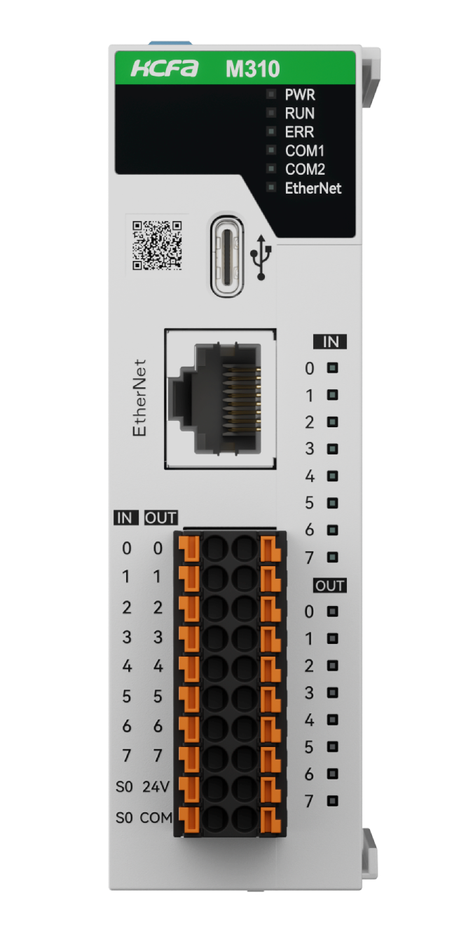Sterownik PLC HCM310-16MT4-D, 24VDC, I/O: 8DI/8DO/2HSI/4HSO(200kHz), wyjścia tranzystorowe, Ethernet (Modbus TCP/IP) / RS-232/RS-485 (Modbus RTU/ASCII), 4-osie sterowane impulsowo