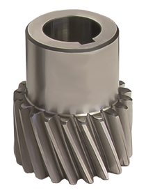 Koło zębate z piastą Moduł 2 z=21, zęby skośne, hartowane, szlifowane, klasa dokładności DIN6, otwór 22mm