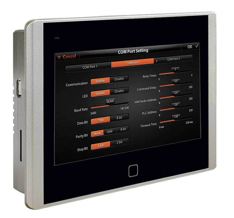 Panel operatorski HMI Novakon P07F-N 7" TFT LCD 800x480px, 1,0GHz ARM Cortex-A8, 512MB RAM, 4GB MMC Flash, 2xUSB, 3xCOM, 1xEthernet, SD Card, VNC - obrazek 3