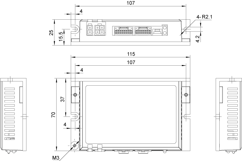 Sterownik silnika serwokrokowego MOONS' RS03-Q-A 24-70VDC 3A Sterowanie impulsowe / SCL / Qprogrammer