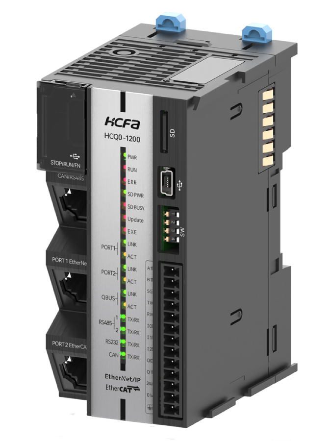 Sterownik PLC/PAC HCQ0-1100-D Codesys/SoftMotion/CNC, EtherCAT/CANopen/Modbus RTU/ Modbus TCP/ EtherNet/IP, OPC UA, max. 8 osi EtherCAT