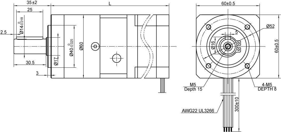 Silnik krokowy MOONS' AM24HS5401-PG20 50Nm 4A, Pojedynczy wałek - obrazek 3