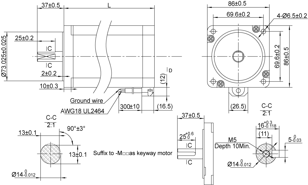 Silnik krokowy MOONS' AM34HD1404-13 6,7Nm 6,3A 1.8deg IP65 - obrazek 3