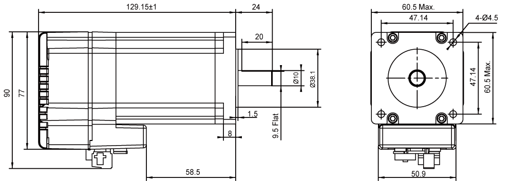 Silnik serwokrokowy zintegrowany MOONS' TSM24C-3CG 2,5Nm 12-70VDC, CANopen - obrazek 3
