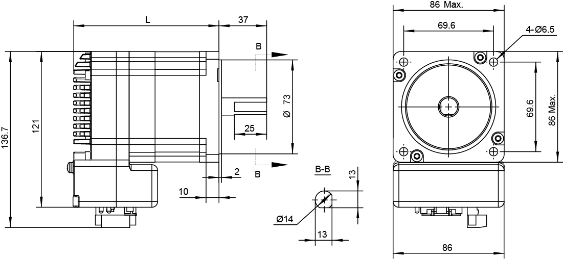 Silnik serwokrokowy zintegrowany MOONS' TSM34IP-6DG 8,2Nm 24-70VDC, EtherNET/IP - obrazek 3