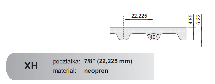 Pas zębaty 770  XH 300