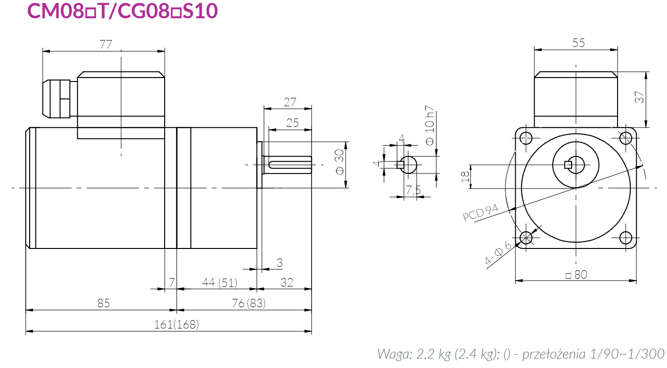 Motoreduktor kompaktowy AC LiMing CM08IG25TJT/CG08B180S10