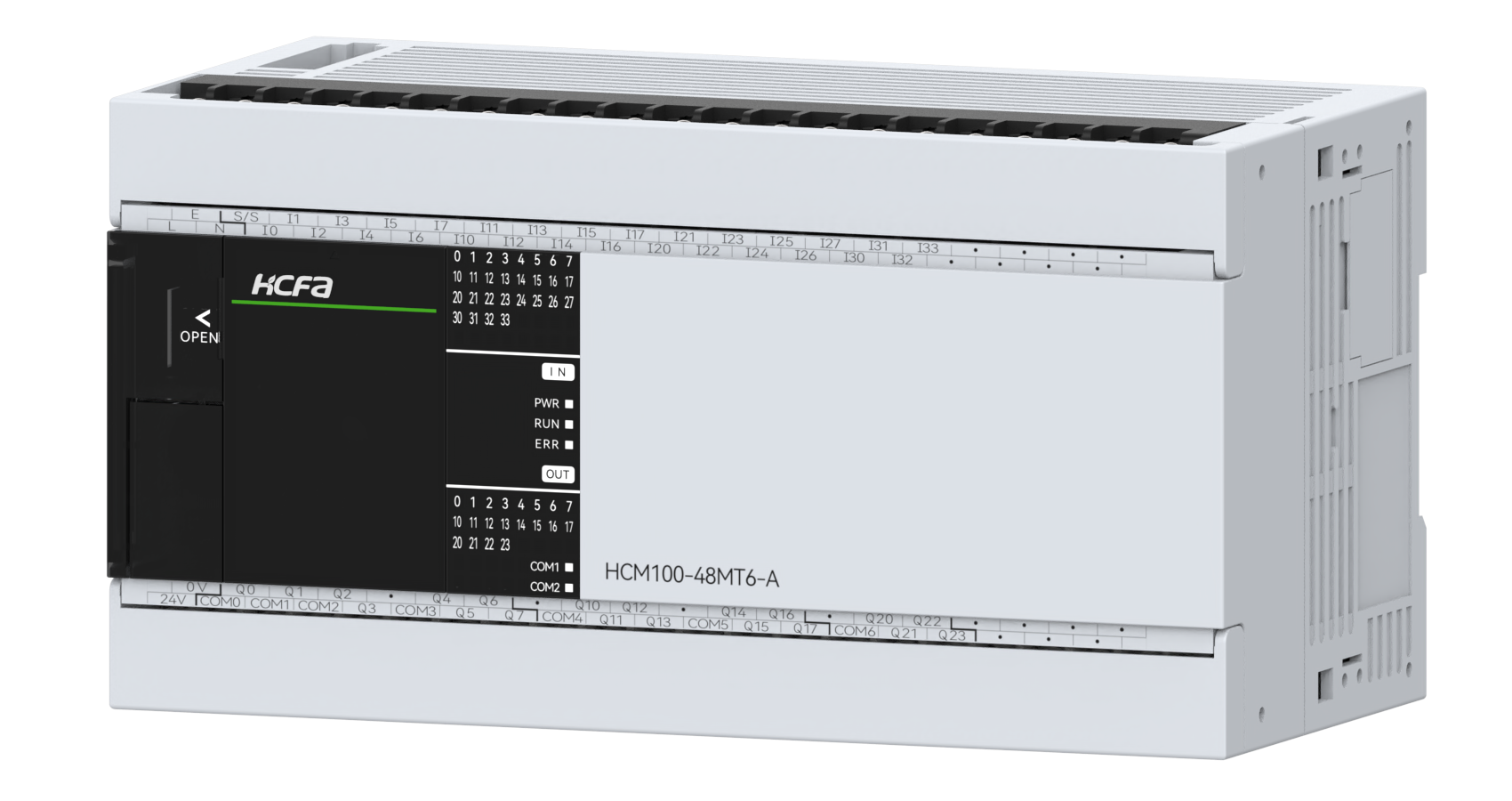 Sterownik PLC HCM100-48MT6-A, 230 VAC, I/O: 28DI/20DO/2HSI(200kHz), wyjścia tranzystorowe, CANopen, 6-osi impulsowych