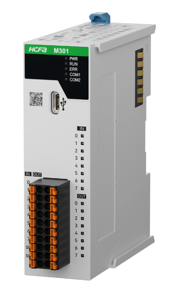 Sterownik PLC HCM301-16TM4-D, 24VDC, I/O: 8DI/8DO/2HSI/4HSO(100kHz), wyjścia tranzystorowe, RS-232/RS-485 (Modbus RTU/ASCII/Free Protocol), 4-osie impulsowe