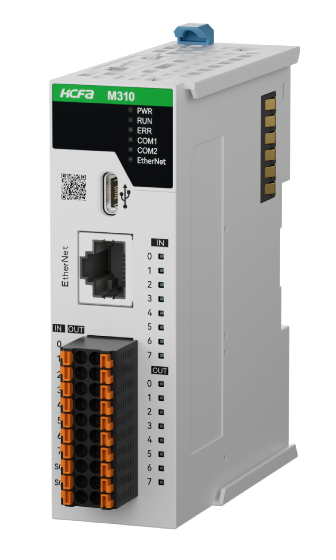 Sterownik PLC HCM310-16MT4-D, 24VDC, I/O: 8DI/8DO (2HSI/4HSO, 200kHz), wyjścia tranzystorowe, Ethernet (Modbus TCP/IP) / RS-232/RS-485 (Modbus RTU/ASCII), 4-osie sterowane impulsowo