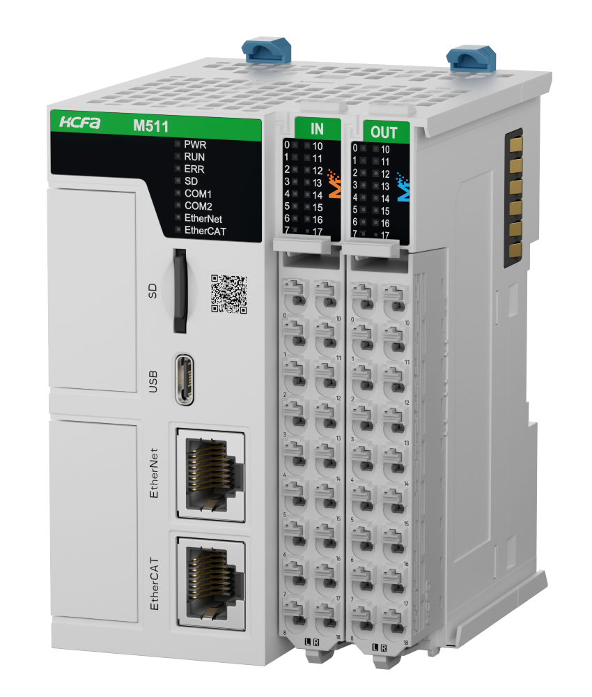 Sterownik PLC HCM511-32MT4-D, 24VDC, I/O: 16DI/16DO/2HSI/4HSO(200kHz), wyjścia tranzystorowe, EtherCAT Master/CANopen/Ethernet (Modbus TCP/IP, EtherNet/IP), 8-osi rzeczywistych EtherCAT