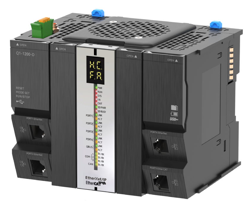 Sterownik PLC/PAC HCQ1-1200-D3 Codesys/SoftMotion/CNC,24VDC, 16DI/16DO, EtherCAT/CANopen/Modbus RTU/ Modbus TCP/ EtherNet/IP, OPC UA, max. 16 osi EtherCAT