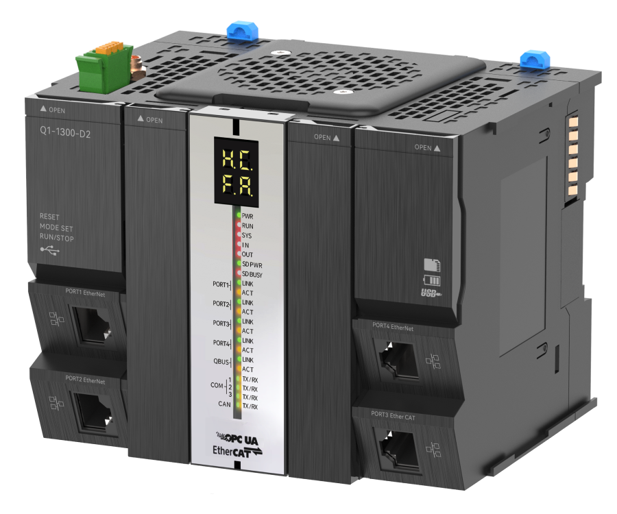 Sterownik PLC/PAC HCQ1-1300-D3 Codesys/SoftMotion/CNC,24VDC, 16DI/16DO, EtherCAT/CANopen/Modbus RTU/ Modbus TCP/ EtherNet/IP, OPC UA, 32 osie EtherCAT