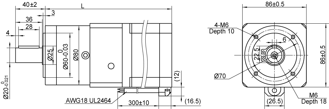 Silnik krokowy MOONS' AM34HD2403-PG10 142Nm 5,6A, Pojedynczy wałek - obrazek 3