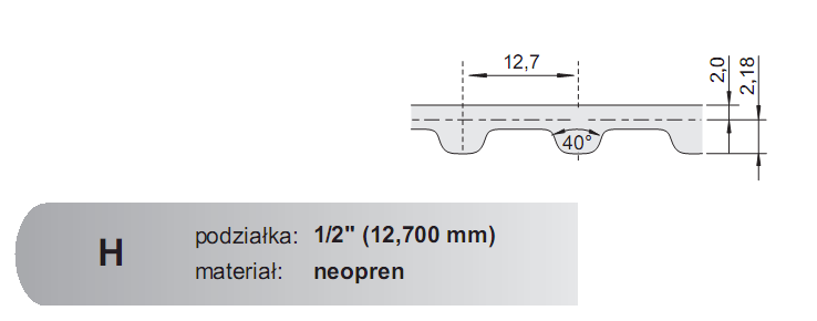Pas zębaty 800 H 150