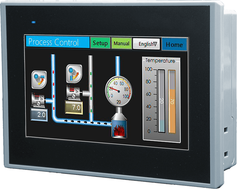 Panel operatorski HMI Novakon P04F-N 4,3" TFT LCD 480x272px, 1,0GHz ARM Cortex-A8, 512MB RAM, 4GB Flash, 2xUSB, 1xCOM, 1xEthernet, VNC