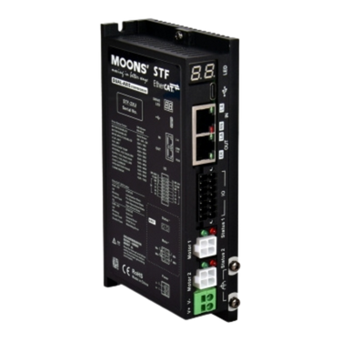 Dwuosiowy sterownik silnika krokowego MOONS` STF10-2XU-ECX-S 10A 24-70VDC, 2-osie, EtherCAT, funkcja STO